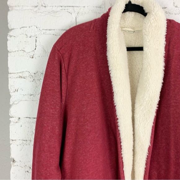 L.L. Bean 1912 Sherpa Fleece Lined Fuzzy Fur Open Front Cardigan Jacket 2X Plus - Picture 6 of 14